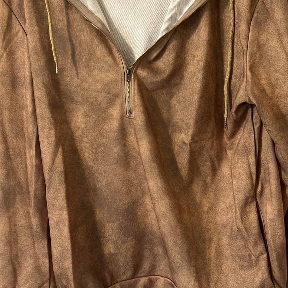 NWOT Mens Pullover Hoodie nylon/poly on outside medium/heavy weight XL - Picture 3 of 4